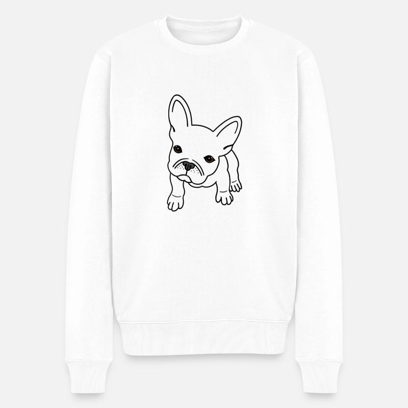 French Bulldog - Männer Premium Bio Pullover - Weiß