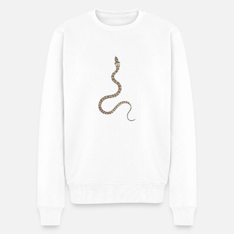 Schlange - Männer Premium Bio Pullover - Weiß