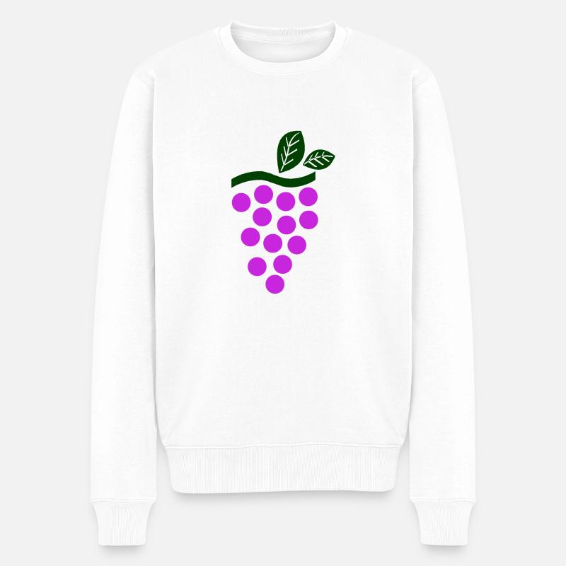 Weintraube - Männer Premium Bio Pullover - Weiß