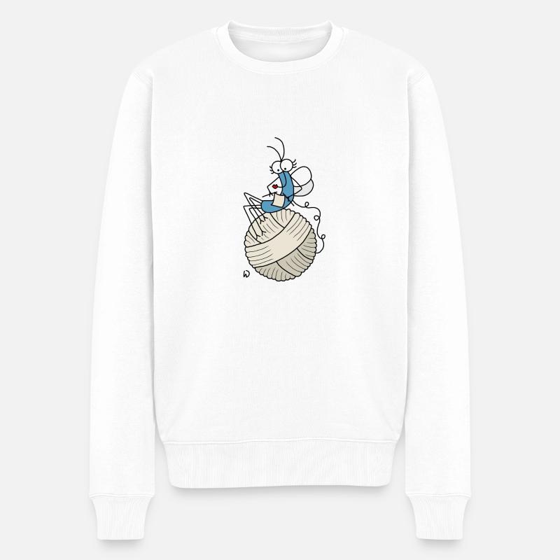 Djenné Wana liebt Stricken - Männer Premium Bio Pullover - Weiß