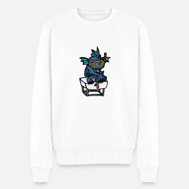 Nageoires dorsales Bob - Pull Premium bio Homme - blanc