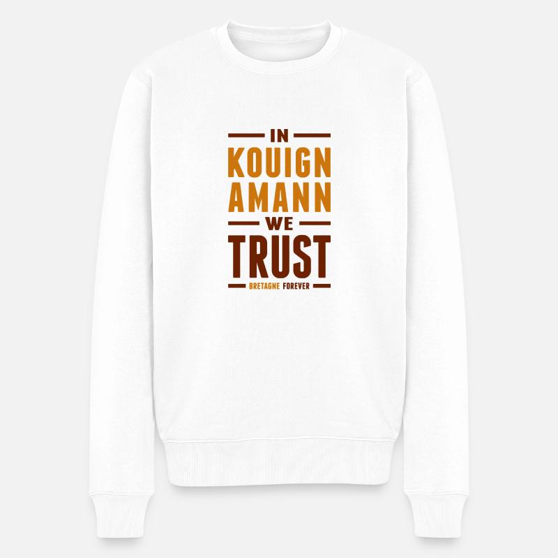 In Kouign amann we trust - Pull Premium bio Homme - blanc