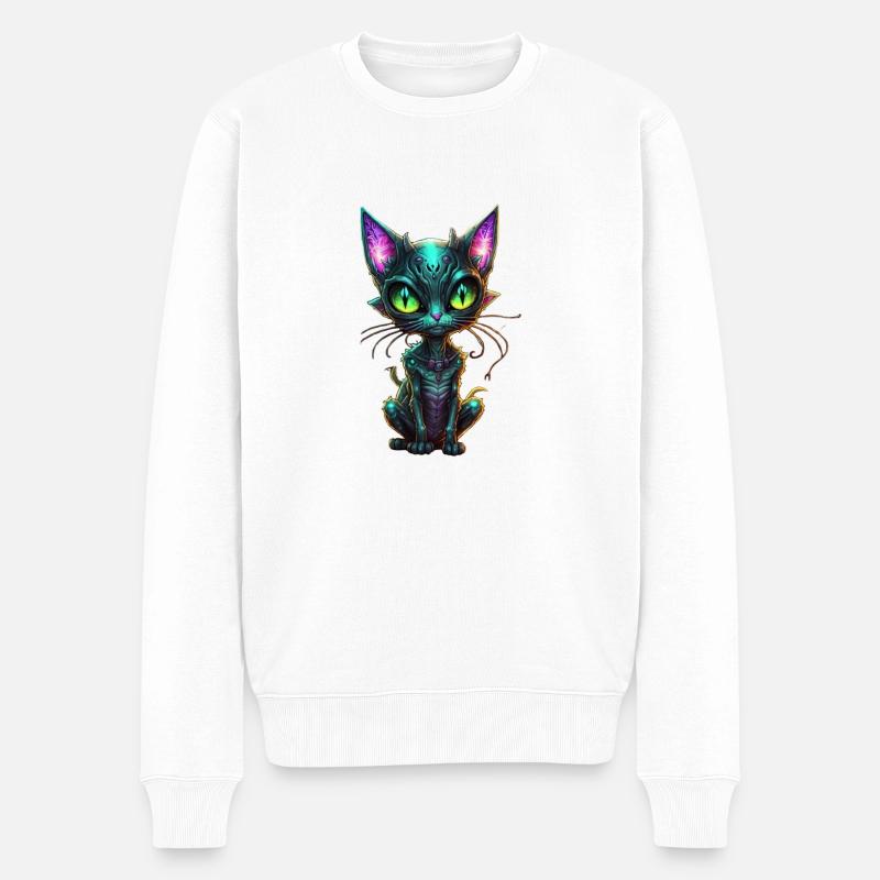 Chat extraterrestre - Pull Premium bio Homme - blanc