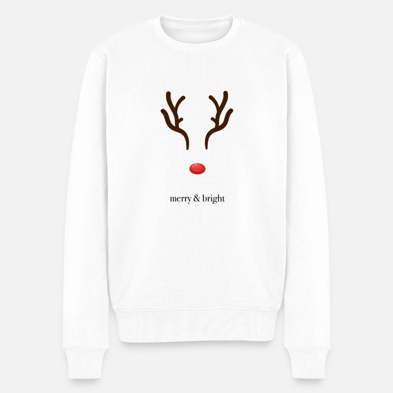 merry bright - Männer Premium Bio Pullover - Weiß
