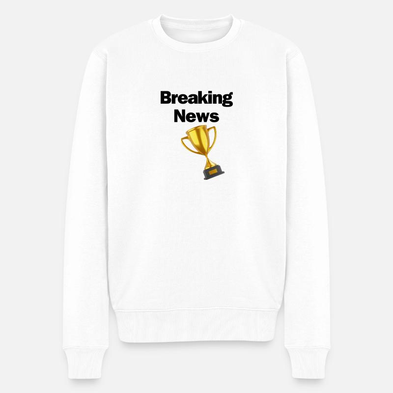 Breaking News - Männer Premium Bio Pullover - Weiß