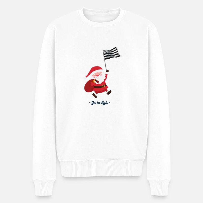 Père Noël Breton en Marche - Pull Premium bio Homme - blanc