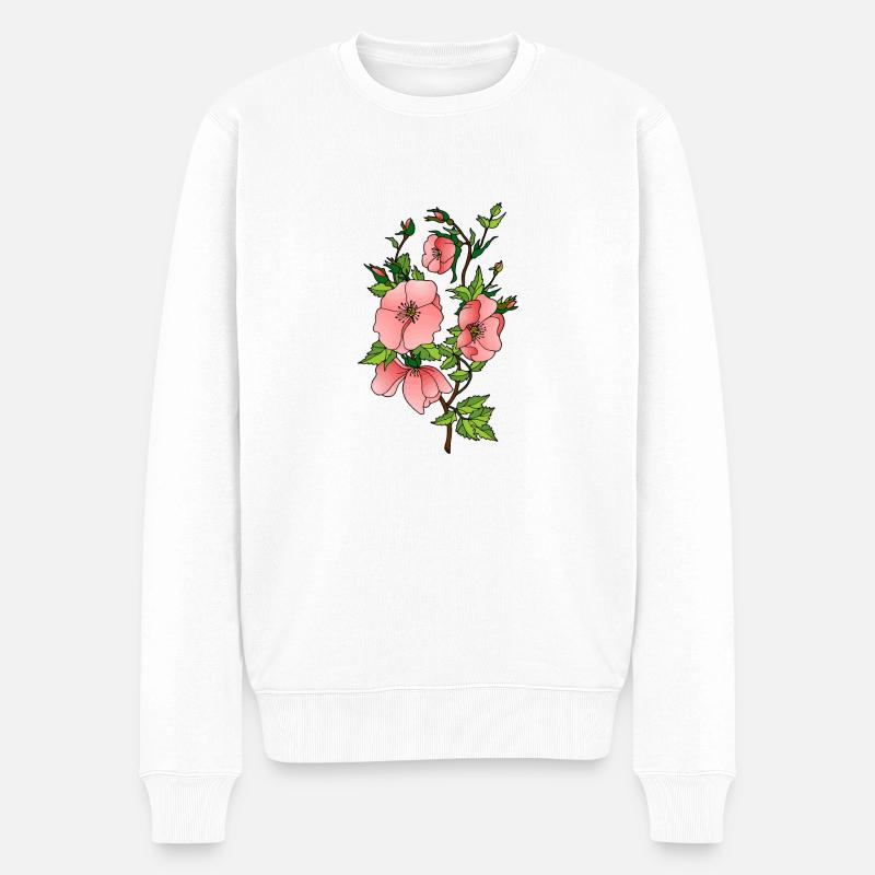 Fleur - Pull Premium bio Homme - blanc