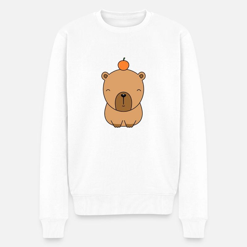 mignon capybara assis - Pull Premium bio Homme - blanc