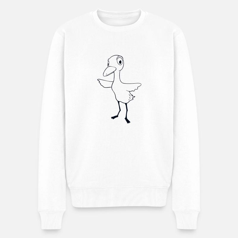 Huy Vogel - Männer Premium Bio Pullover - Weiß