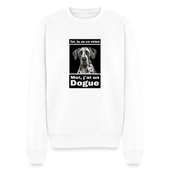 Moi, j'ai un Dogue - Pull Premium bio Homme - blanc - Devant - Thijin (182cm)