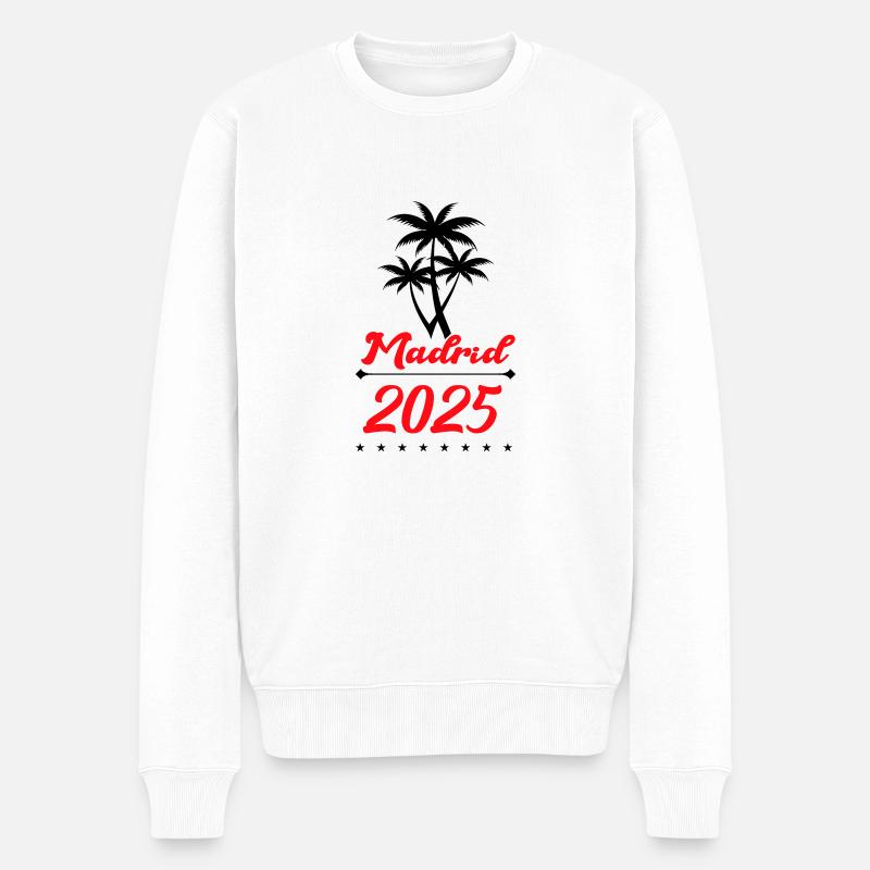 madrid 2025 - Männer Premium Bio Pullover - Weiß