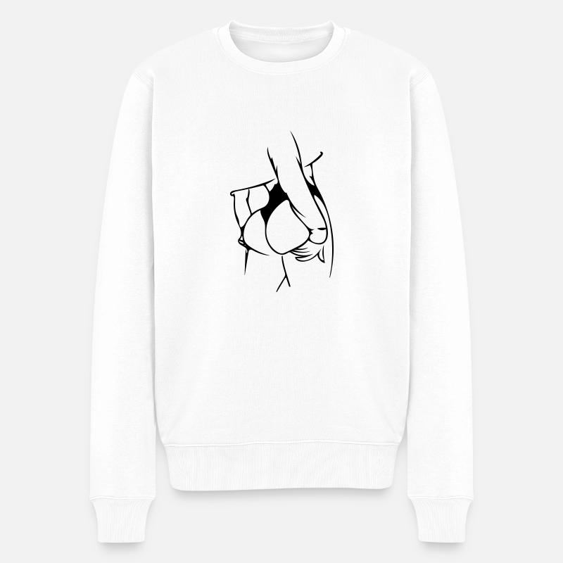 Arsch - Männer Premium Bio Pullover - Weiß