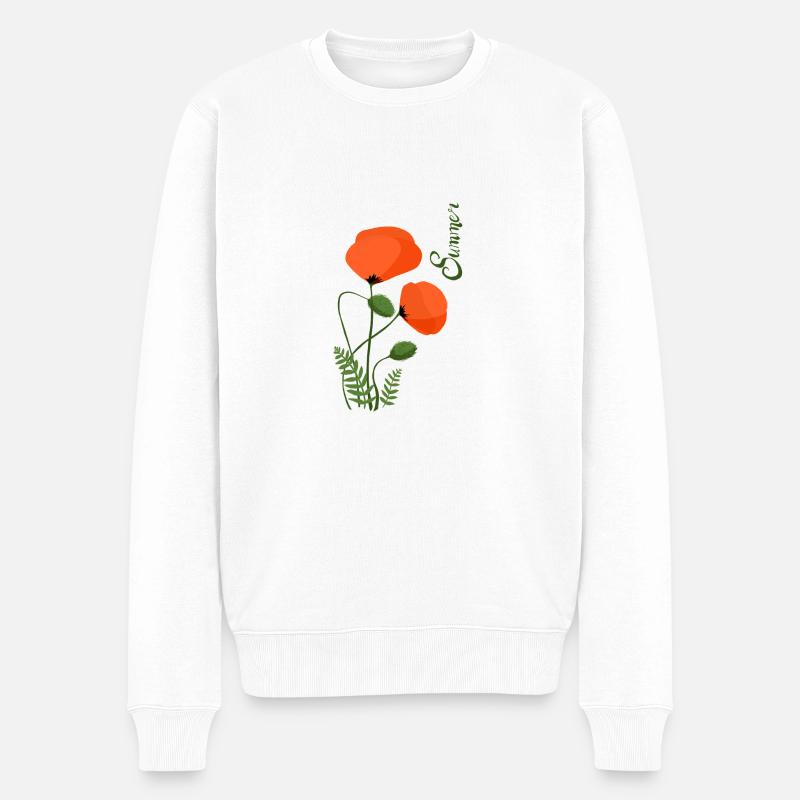 Summer flower - Männer Premium Bio Pullover - Weiß