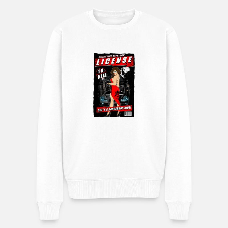 Detektiv - Männer Premium Bio Pullover - Weiß