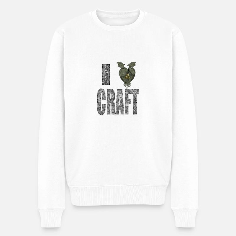 I Lovecraft - Männer Premium Bio Pullover - Weiß