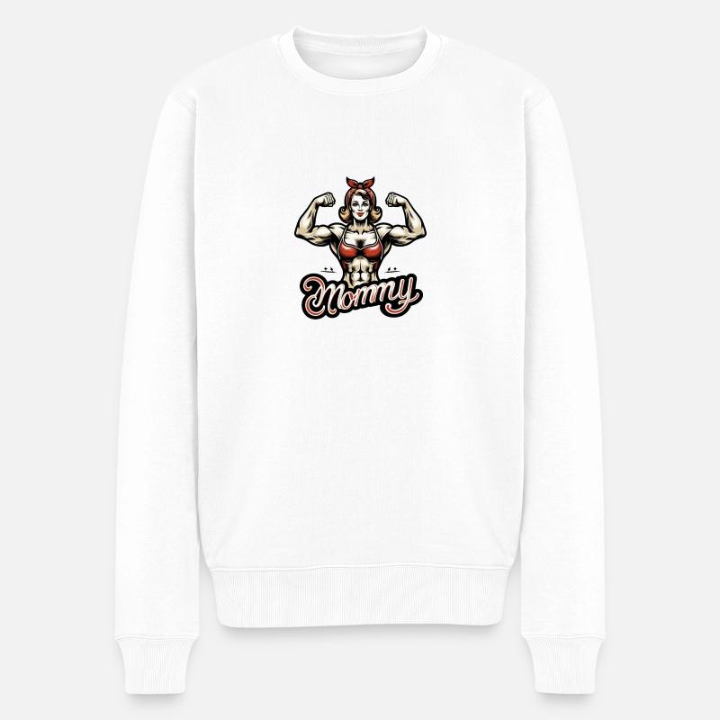 Muscle Mommy - Männer Premium Bio Pullover - Weiß