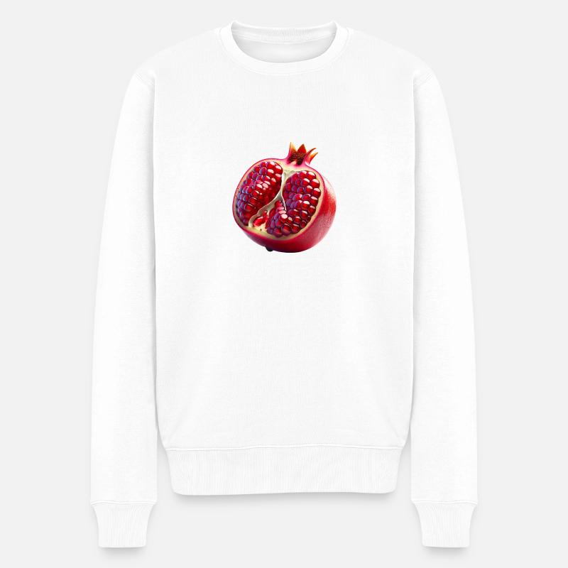 Granatapfel – Saftige Eleganz - Männer Premium Bio Pullover - Weiß