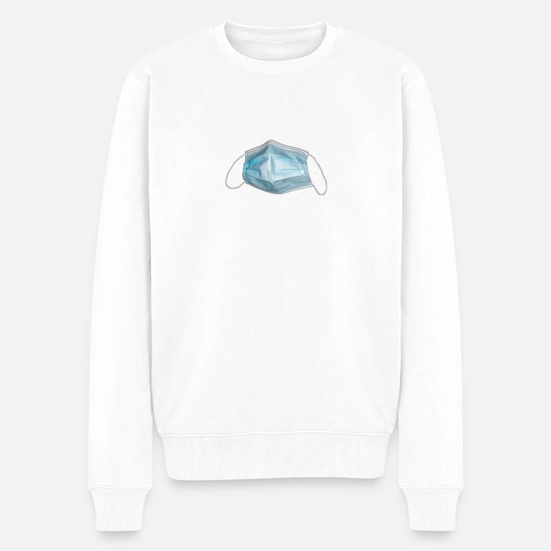Operationsmaske - Männer Premium Bio Pullover - Weiß