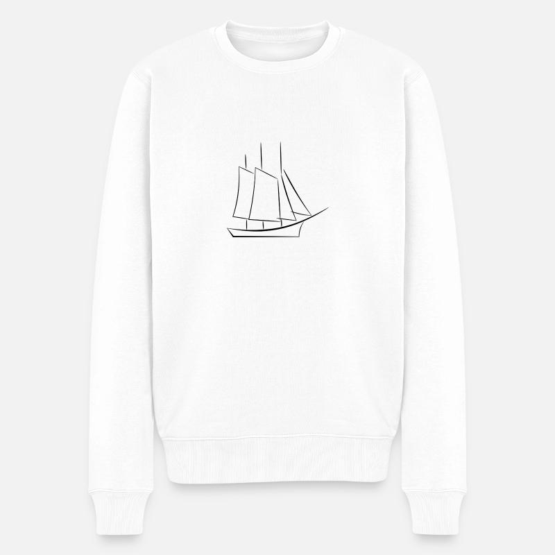 Schiff - Männer Premium Bio Pullover - Weiß