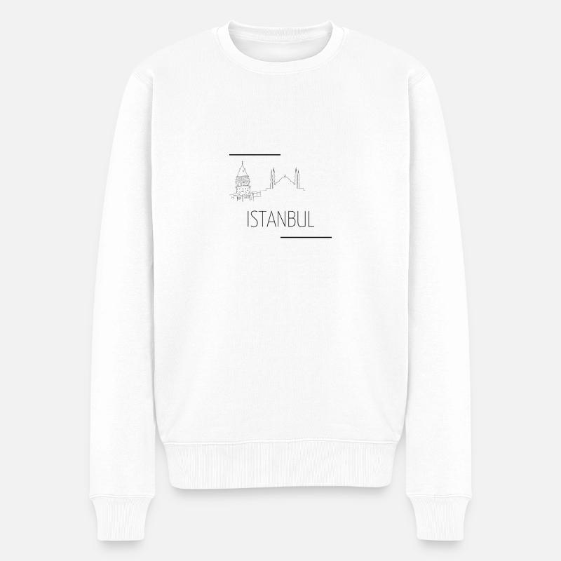Istanbul - Männer Premium Bio Pullover - Weiß