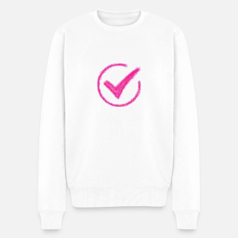 "Häkchen Häkchen T-Stück" ✅ - Männer Premium Bio Pullover - Weiß