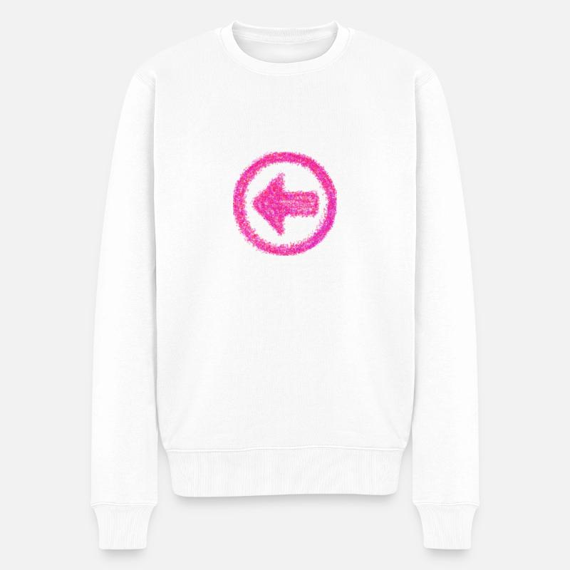 PFEIL NACH LINKS - Männer Premium Bio Pullover - Weiß