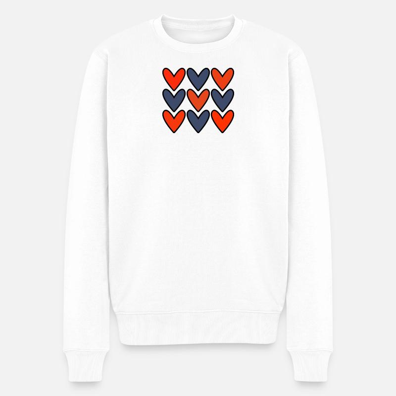 HERZ. PAAR. ICH HABE GERADE GEHEIRATET. Junggesellinnenabschied. VALENTINSTAG. - Männer Premium Bio Pullover - Weiß