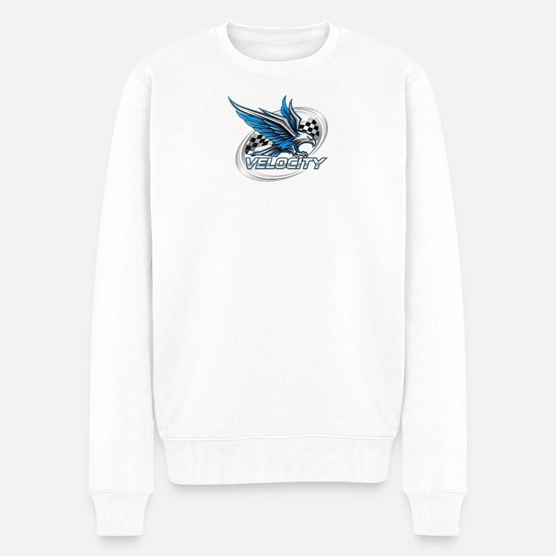Geschwindigkeitsadler Racing Design - Männer Premium Bio Pullover - Weiß