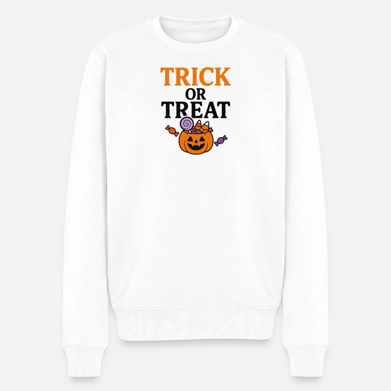 Halloween-Motiv - Männer Premium Bio Pullover - Weiß