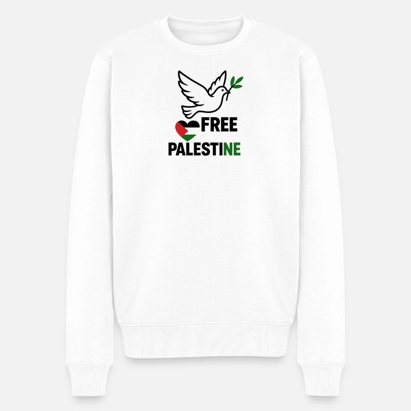 Colombe de Palestine libre - Pull Premium bio Homme - blanc