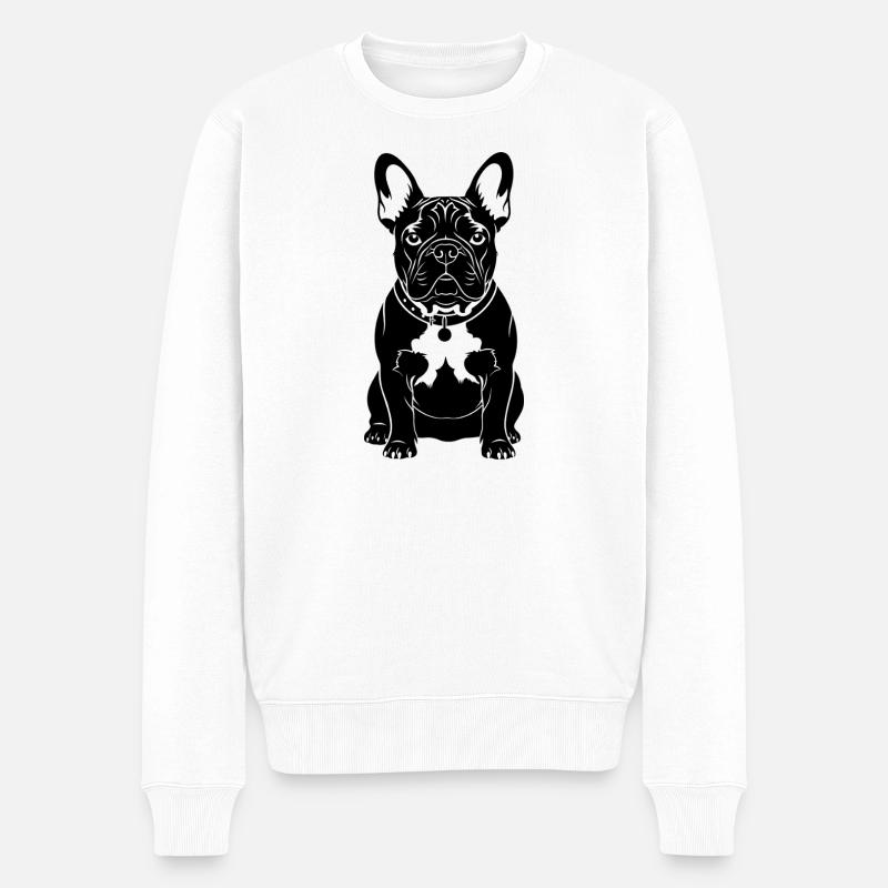 Drôle de bouledogue français cadeau mignon - Pull Premium bio Homme - blanc