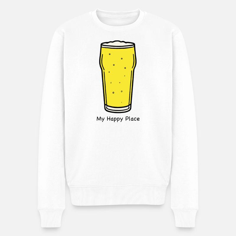 Graphique Golden Draft Pint - Pull Premium bio Homme - blanc