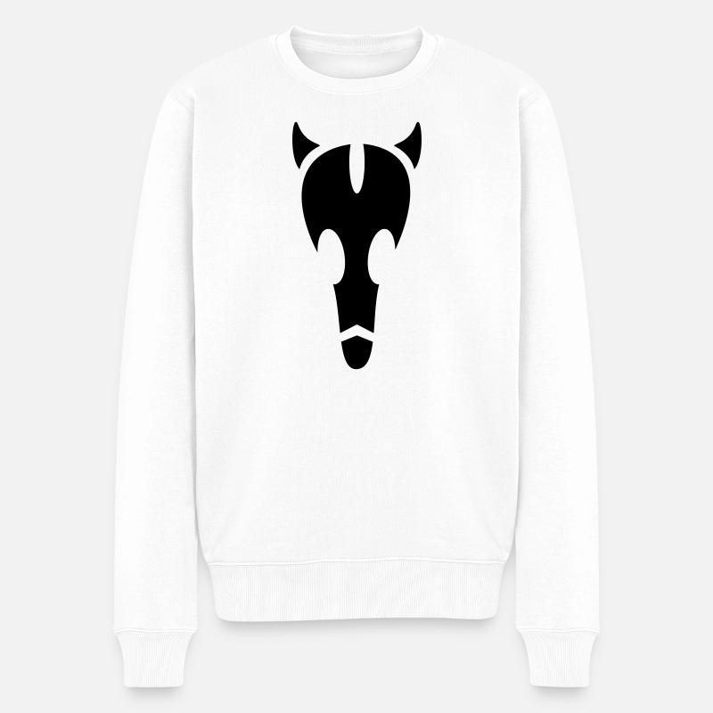 Alien Stier Schädel - Männer Premium Bio Pullover - Weiß