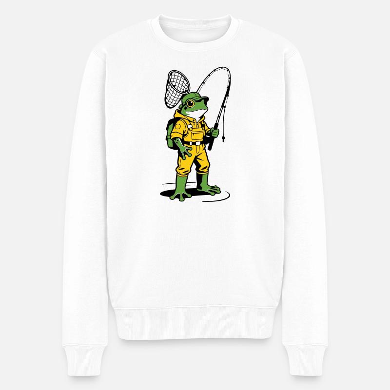 Froschfischer - Männer Premium Bio Pullover - Weiß