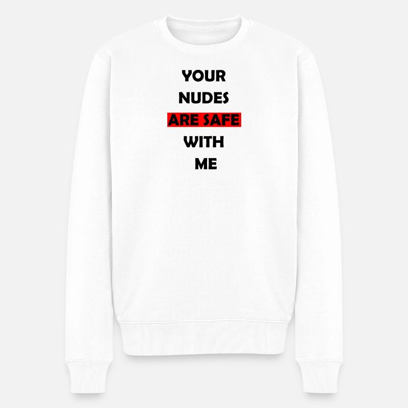 Edgy Humor T-Shirt - Männer Premium Bio Pullover - Weiß