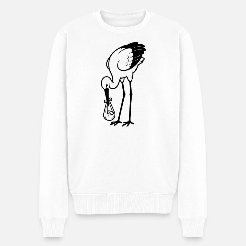 Bébé cigogne - Pull Premium bio Homme - blanc
