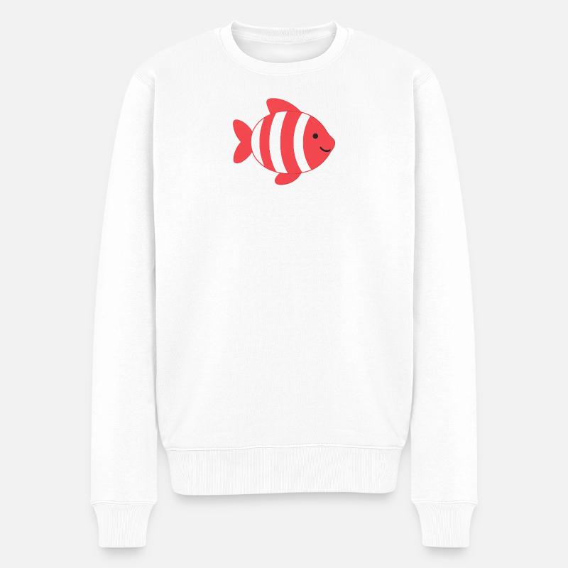 Poisson à rayures - Pull Premium bio Homme - blanc