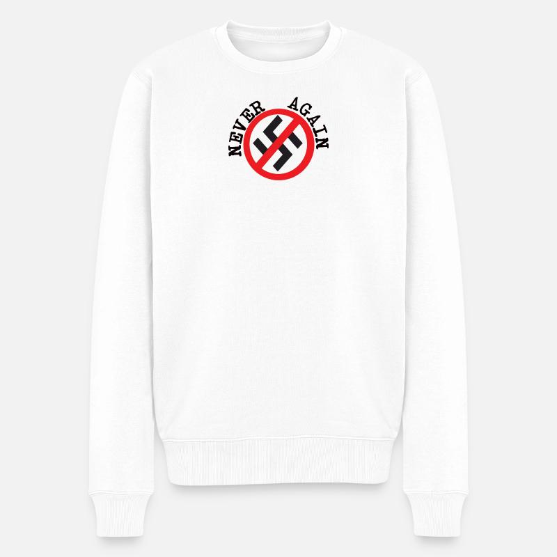 Nie wieder - Männer Premium Bio Pullover - Weiß