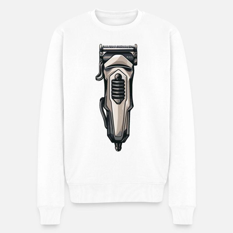 Tondeuse à cheveux Coiffeur - Pull Premium bio Homme - blanc