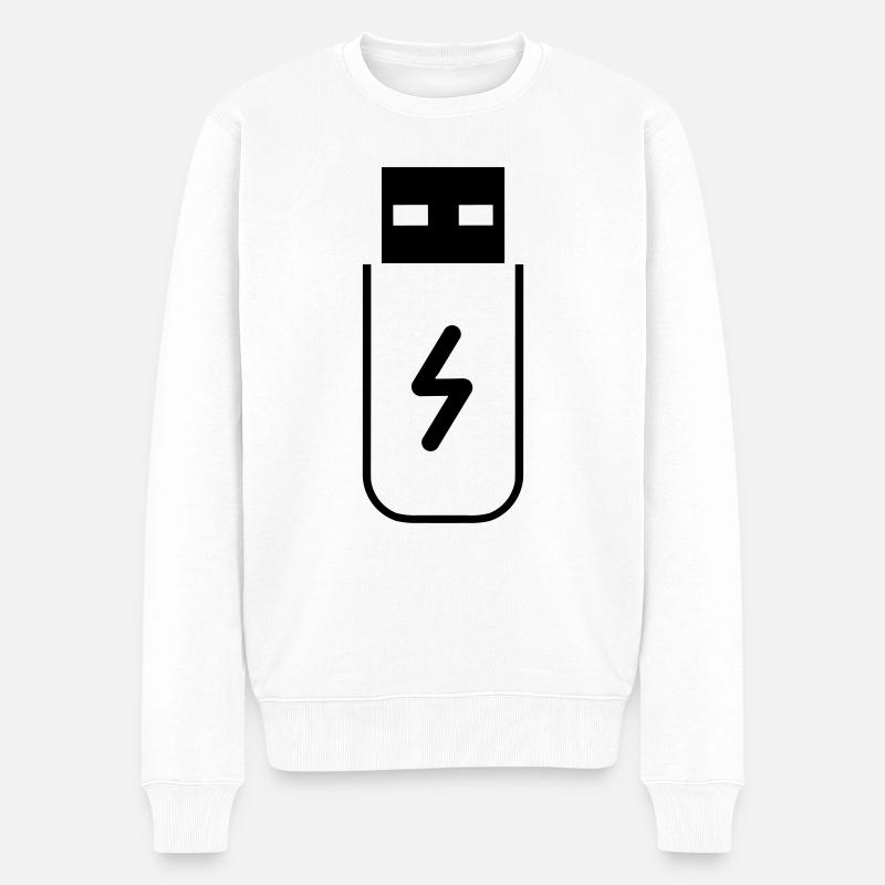 Clé usb - Pull Premium bio Homme - blanc