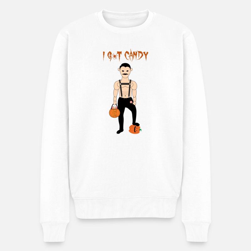 Fröhliches Halloween - Männer Premium Bio Pullover - Weiß