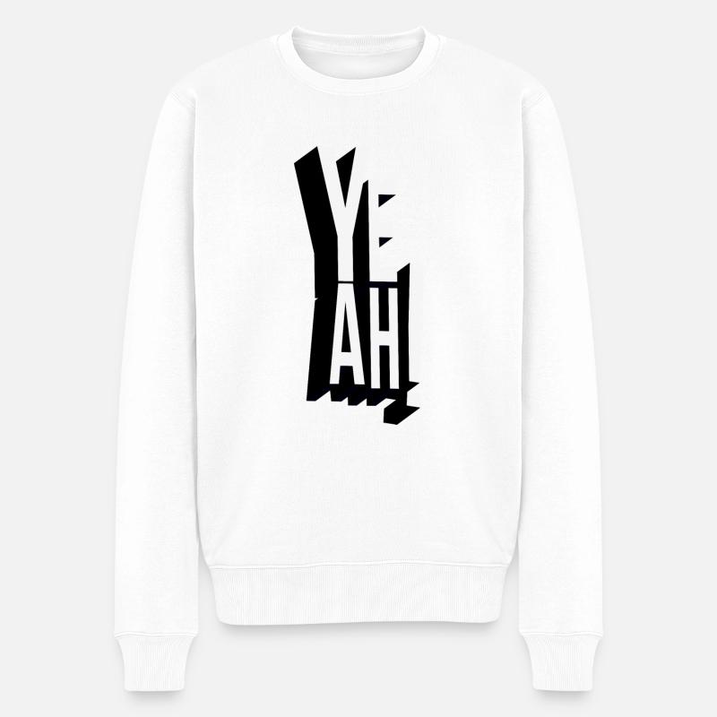 ja - Männer Premium Bio Pullover - Weiß