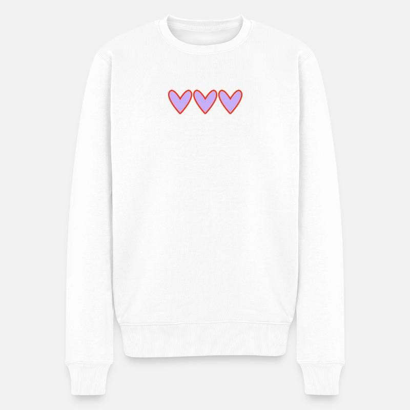 HERZ - Männer Premium Bio Pullover - Weiß