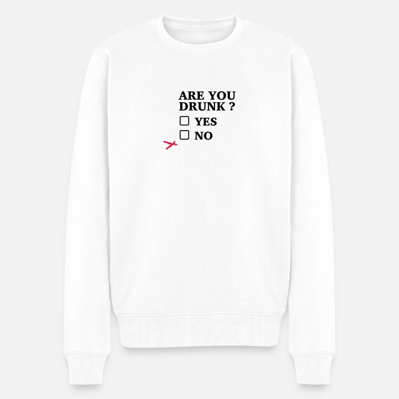 lustiger Trinkspruch - Männer Premium Bio Pullover - Weiß