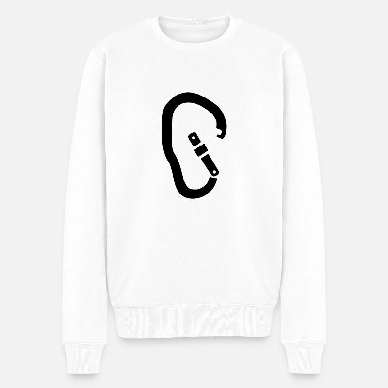 HMS Karabiner - Männer Premium Bio Pullover - Weiß