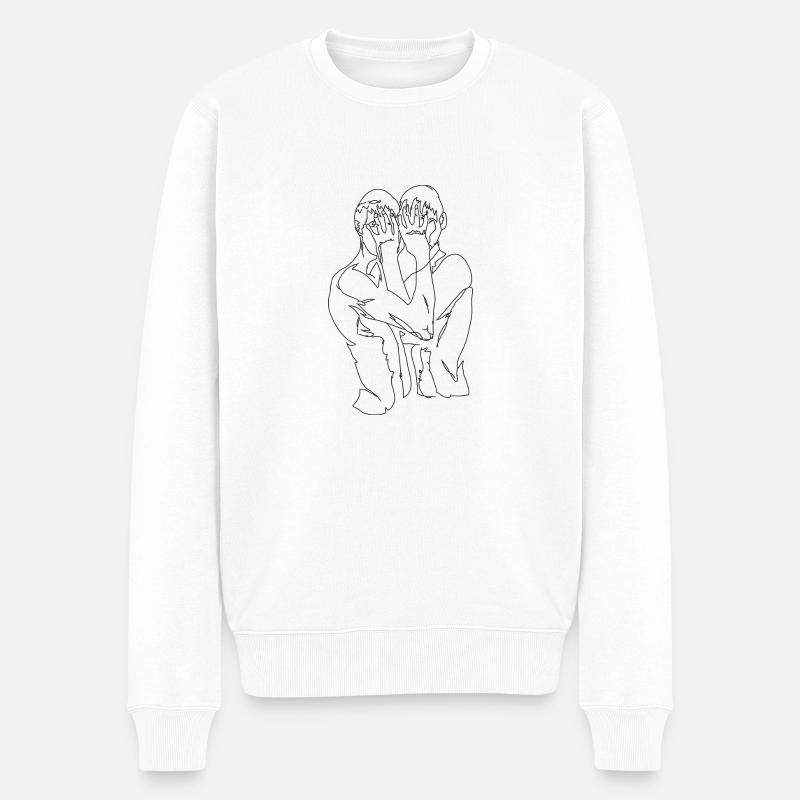 Illustration - Männer Premium Bio Pullover - Weiß