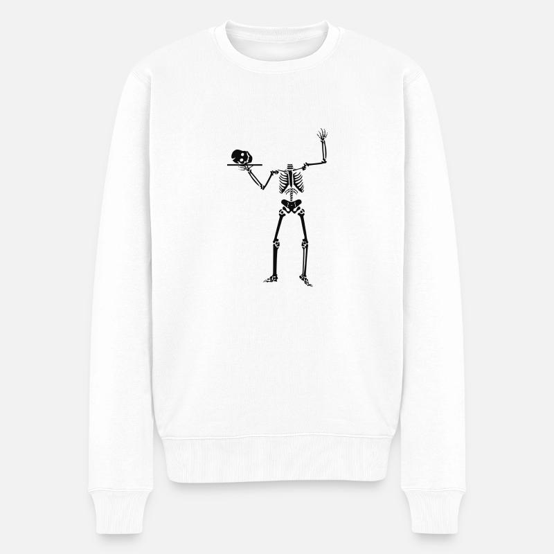 Skelett - Männer Premium Bio Pullover - Weiß