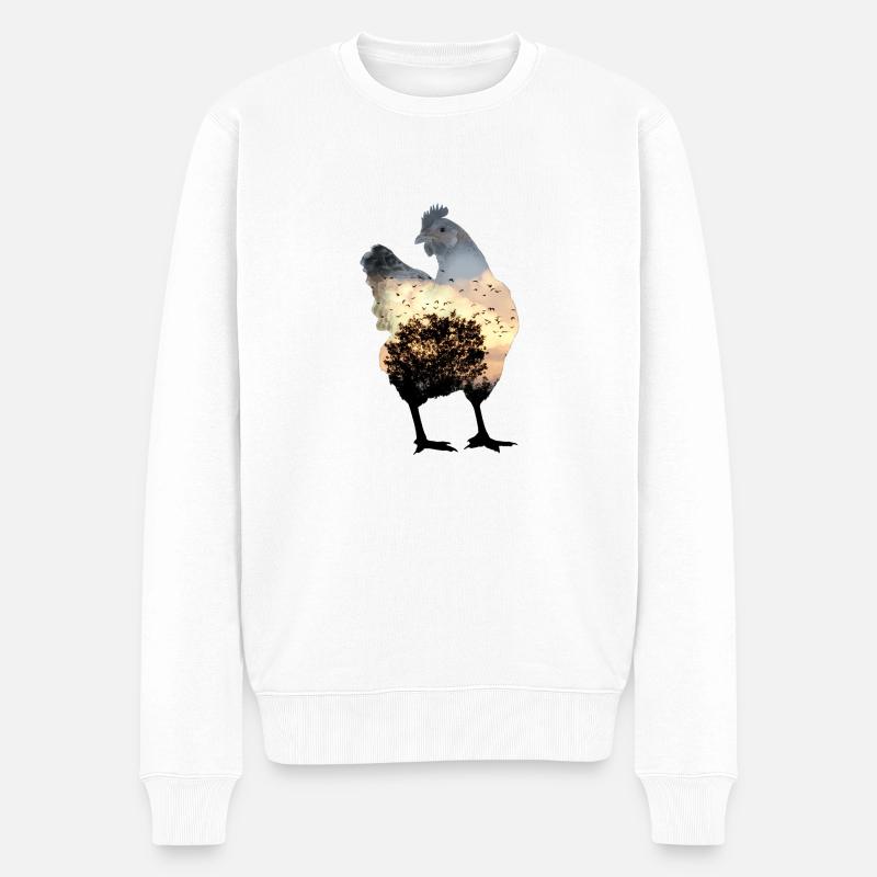 poulet - Pull Premium bio Homme - blanc