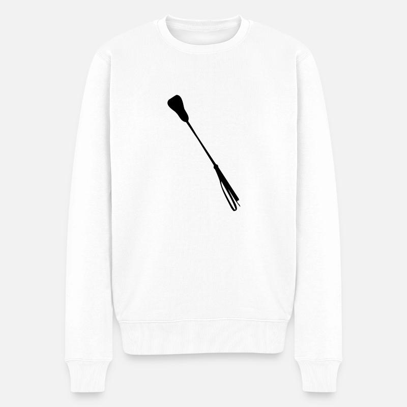 Gerte - riding crop - Männer Premium Bio Pullover - Weiß
