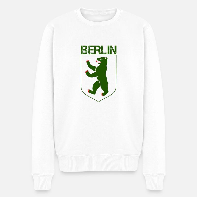 Berliner Bär Wappen - Männer Premium Bio Pullover - Weiß
